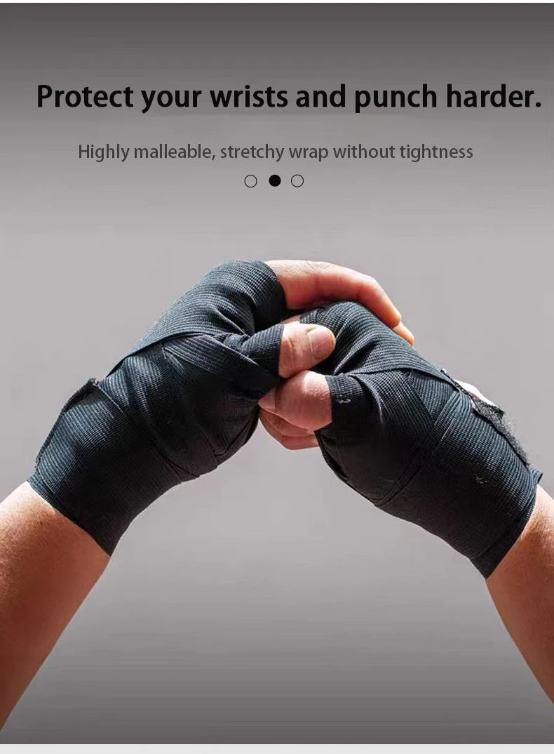 2PCS 1.5/2/3/5M Cotton Boxing Bandage Sports Qualité Strap Sanda Kick Boxing MMA Hand Gloves Protector Bandage