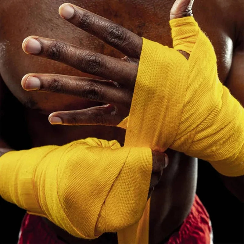 2PCS 1.5/2/3/5M Cotton Boxing Bandage Sports Qualité Strap Sanda Kick Boxing MMA Hand Gloves Protector Bandage