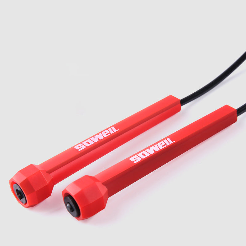 Corde à Sauter de Fitness et CrossFit – Corde de Vitesse Ajustable pour Entraînement et Boxe – Rouge & Noir
