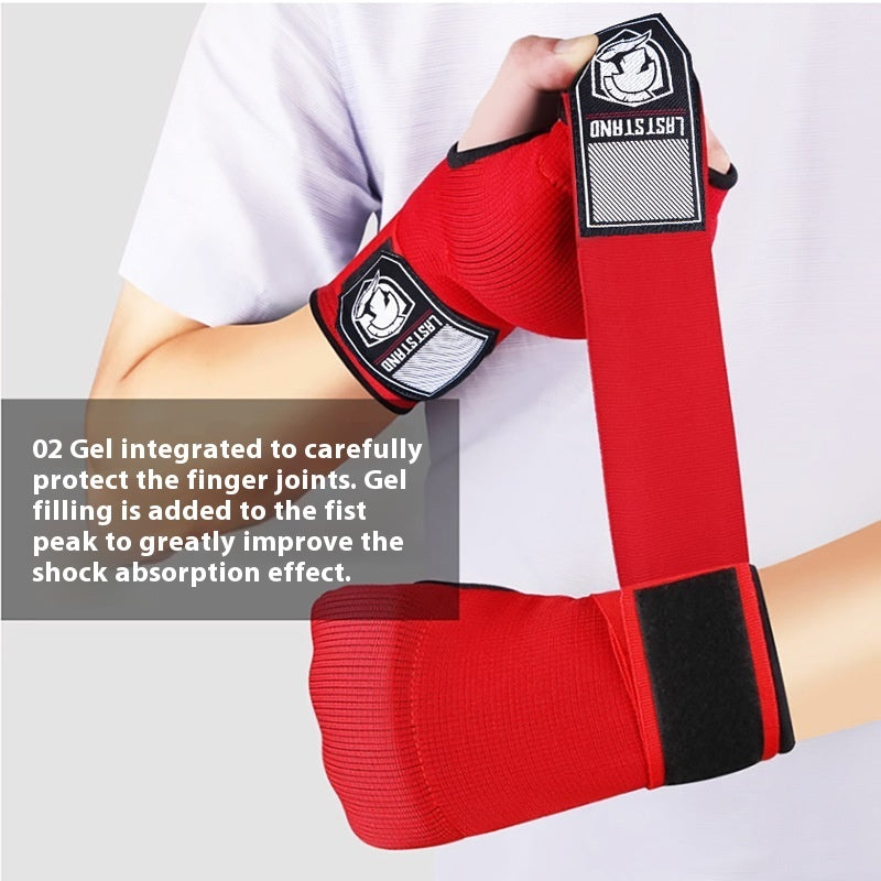 Gants de Boxe Demi-Doigts en Gel – Gants de Protection Rapides avec Bande de Poignet et Tissu Confortable