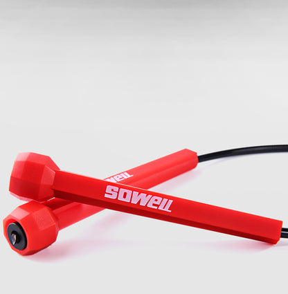 Corde à Sauter de Fitness et CrossFit – Corde de Vitesse Ajustable pour Entraînement et Boxe – Rouge & Noir