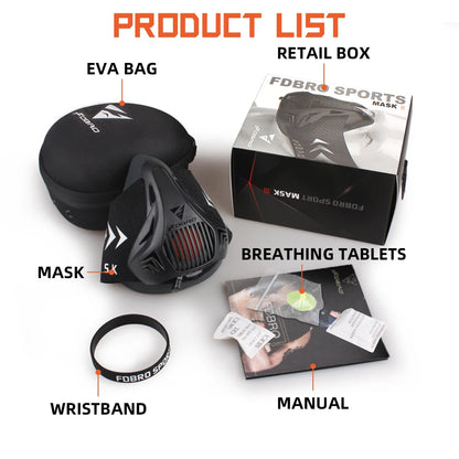 FDBRO Sport MASK Training Running Mask Pro Fitness Gym Workout Altitude Training Conditioning Sports Mask
