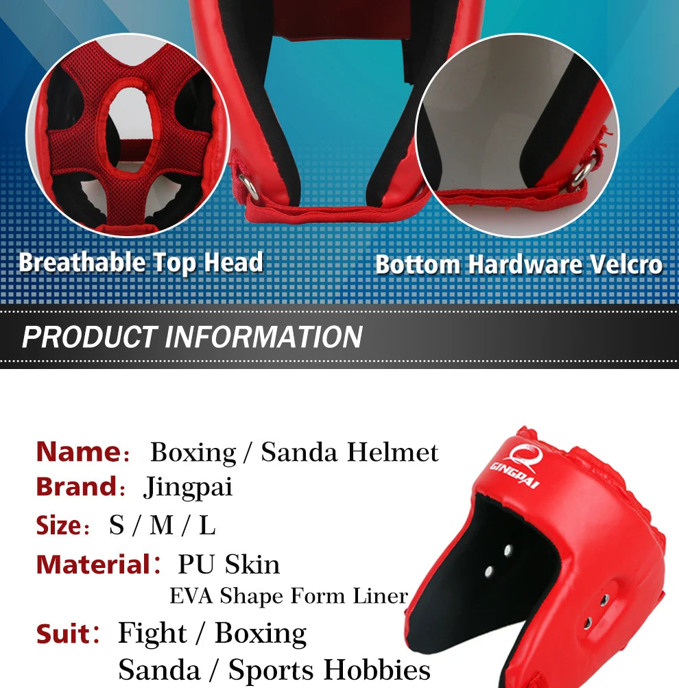 Casque de protection Black Blue Red adult male Female fighting muay thai kick boxing training Protector Guard