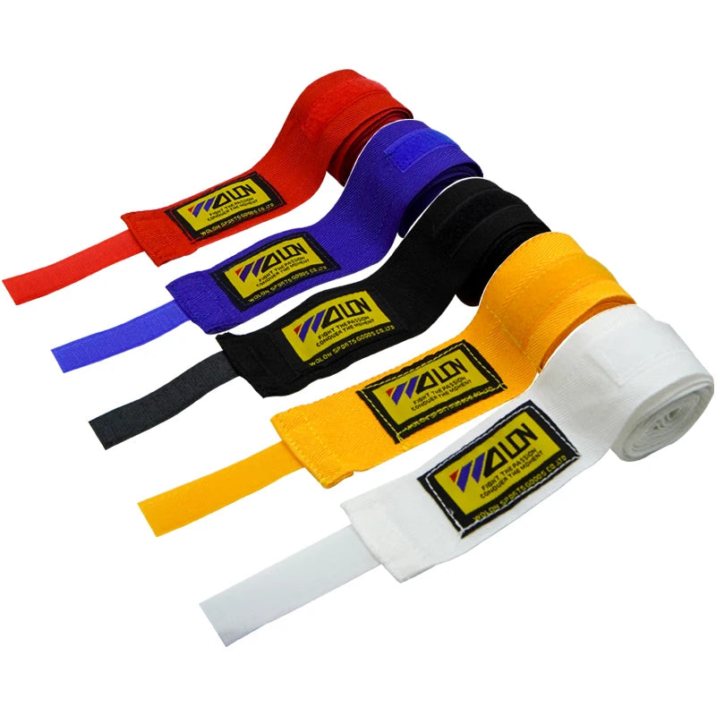 2PCS 1.5/2/3/5M Cotton Boxing Bandage Sports Qualité Strap Sanda Kick Boxing MMA Hand Gloves Protector Bandage