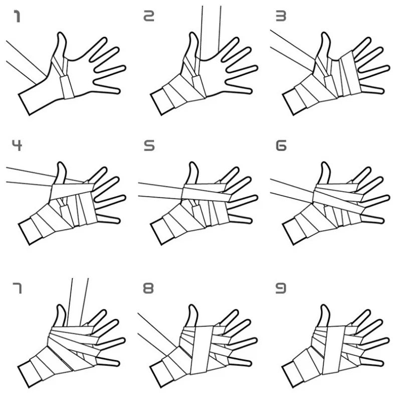 2PCS 1.5/2/3/5M Cotton Boxing Bandage Sports Qualité Strap Sanda Kick Boxing MMA Hand Gloves Protector Bandage