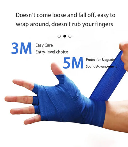 2PCS 1.5/2/3/5M Cotton Boxing Bandage Sports Qualité Strap Sanda Kick Boxing MMA Hand Gloves Protector Bandage